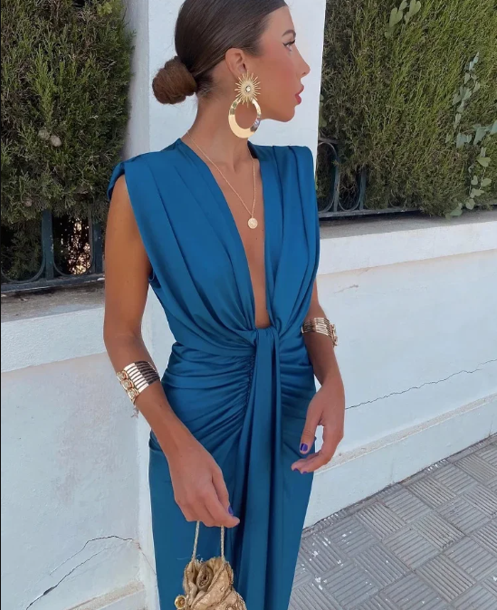 Liya - Robe Élégance Moderne à Plis