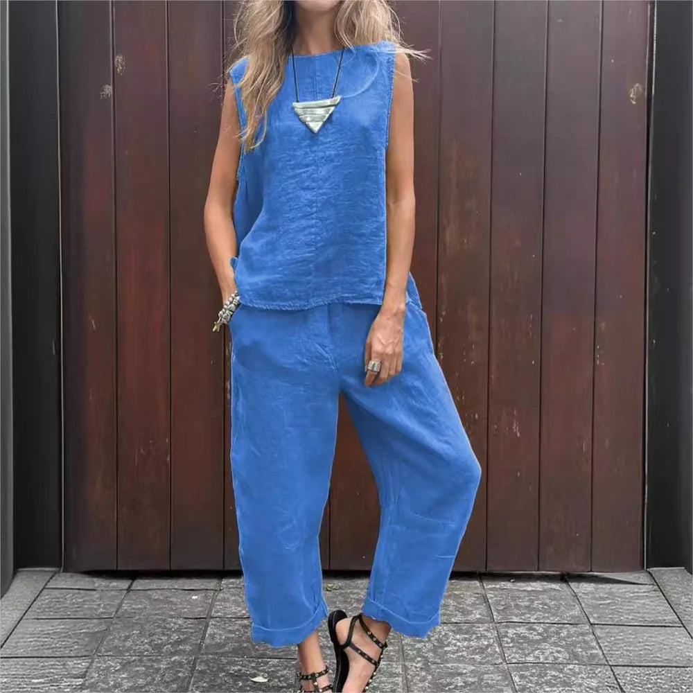 Ardelle - Ensemble Chic Deux Pièces – Top Sans Manches et Pantalon Élégant
