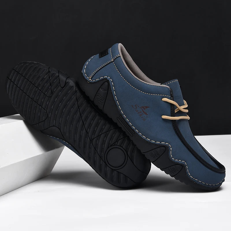 Laurent - Mocassins homme à lacets avec semelle souple et légère