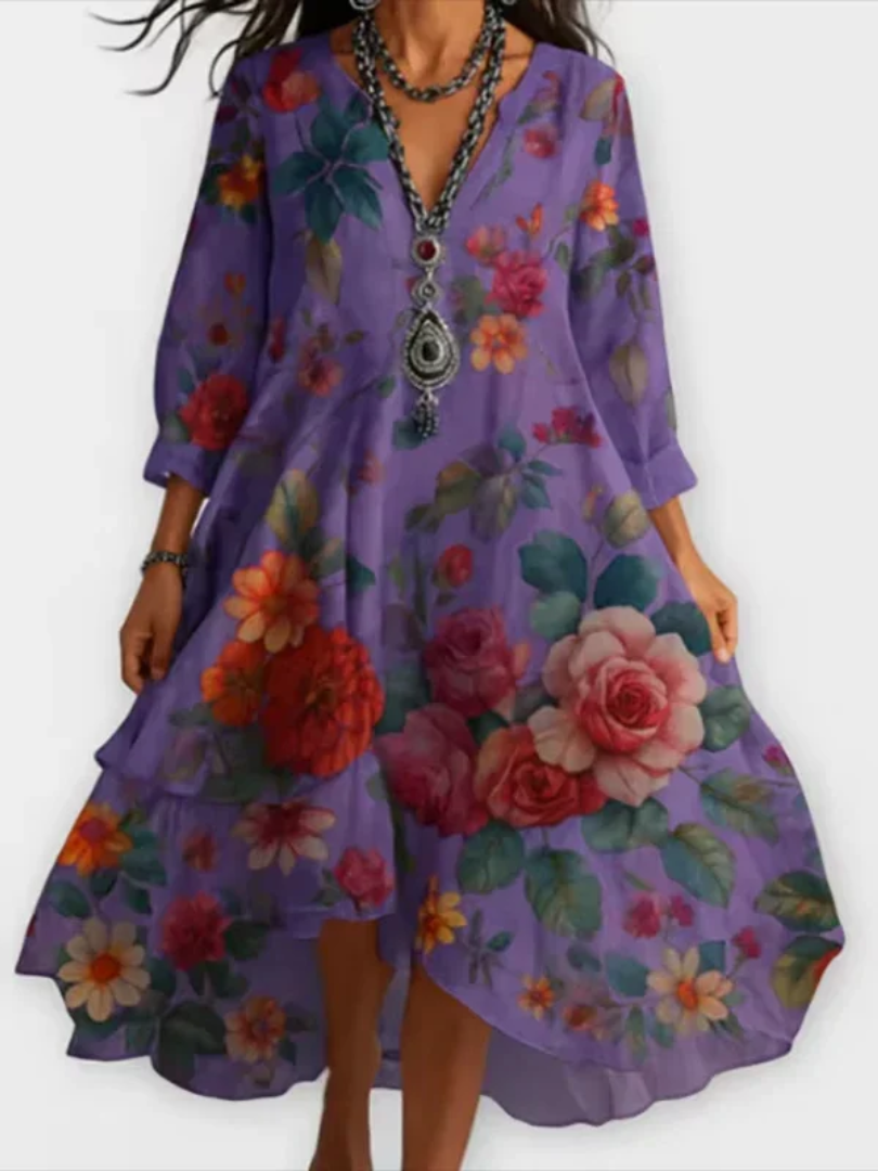 Ravina - Robe Fleurie Vintage Élégante et Légère