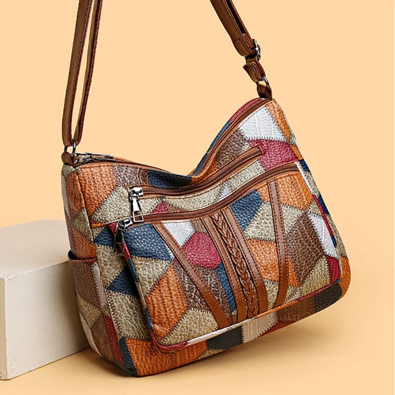Mariellea - Sac À Main En Cuir Véritable Style Mosaïque