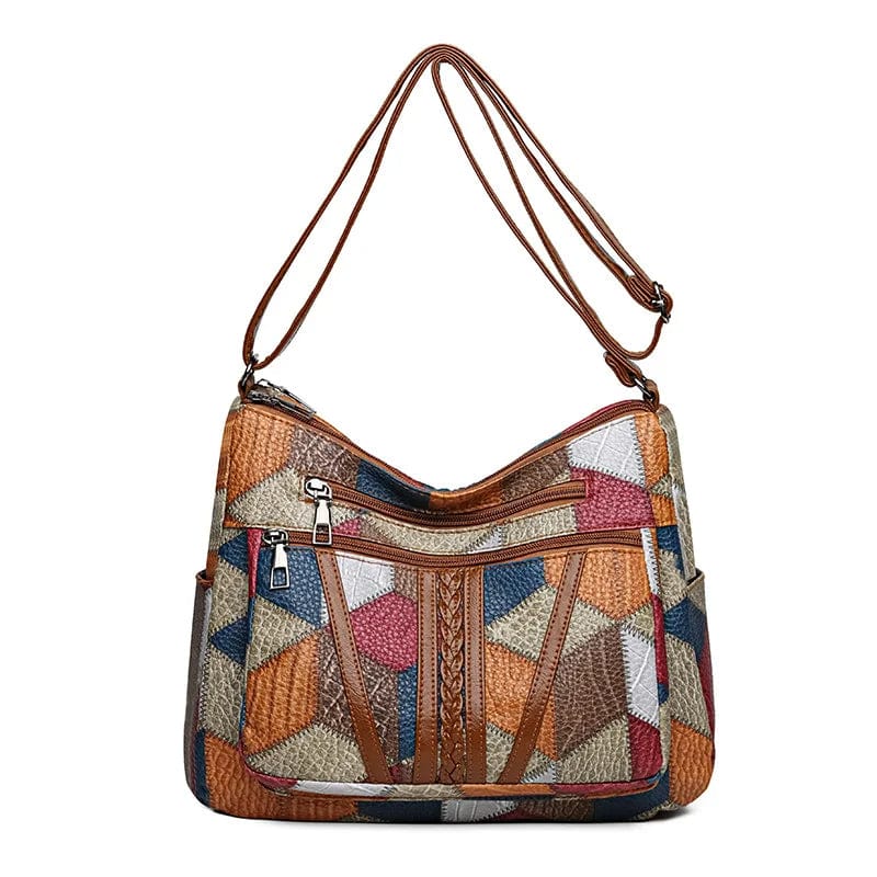 Mariellea - Sac À Main En Cuir Véritable Style Mosaïque