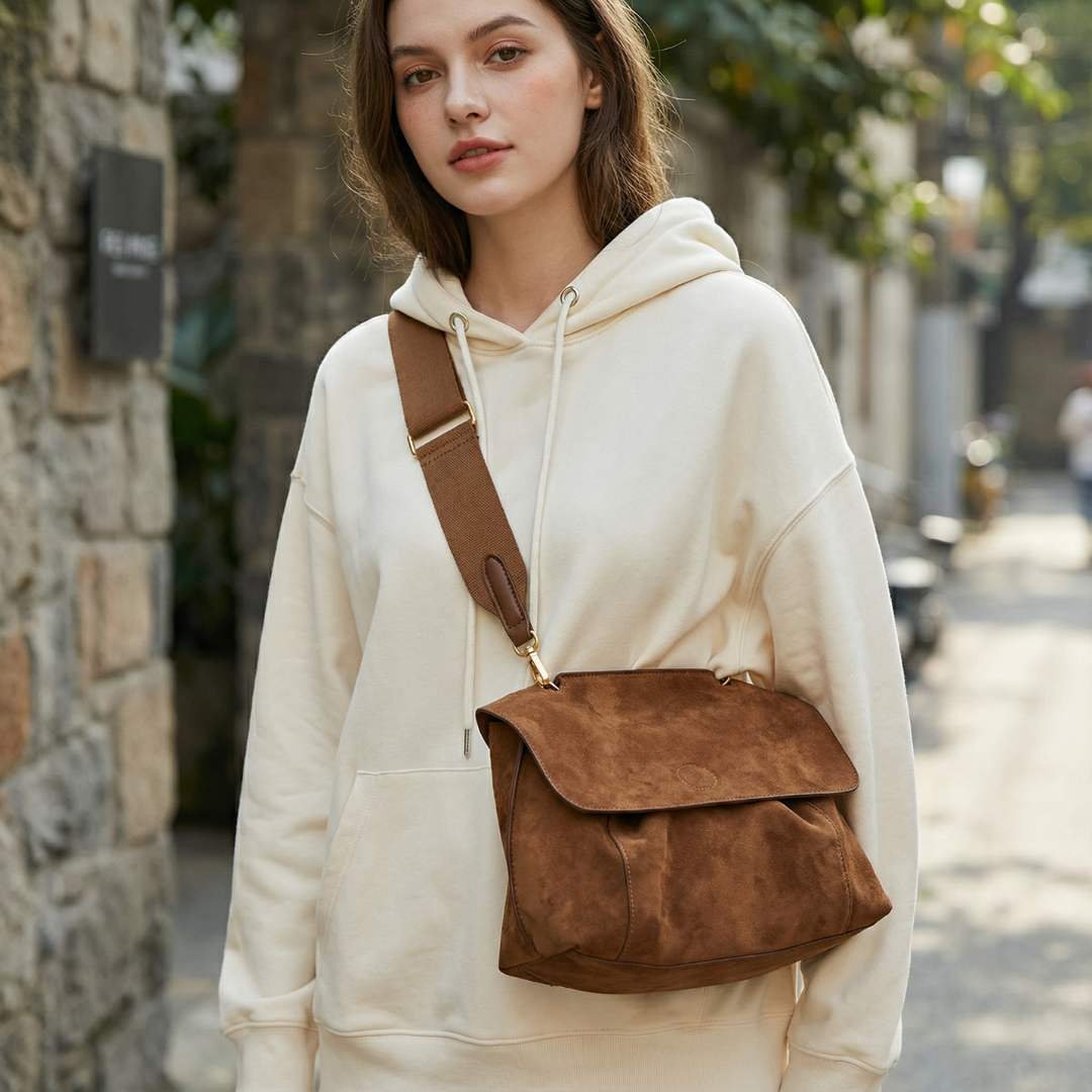 Kalinae - Sac Bandoulière Suédine Vintage