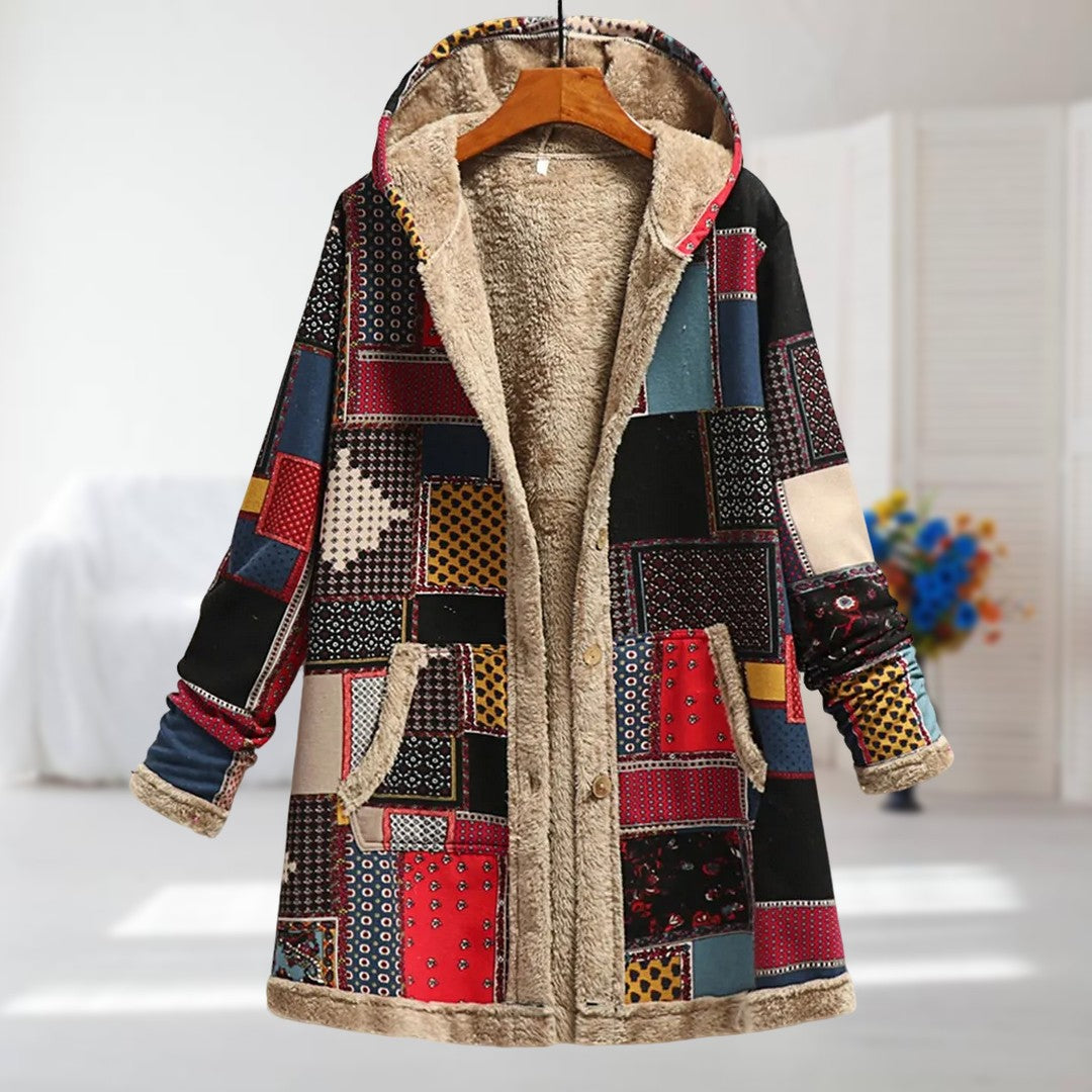 Tavirae - Veste chaude doublée polaire avec capuche et imprimé floral