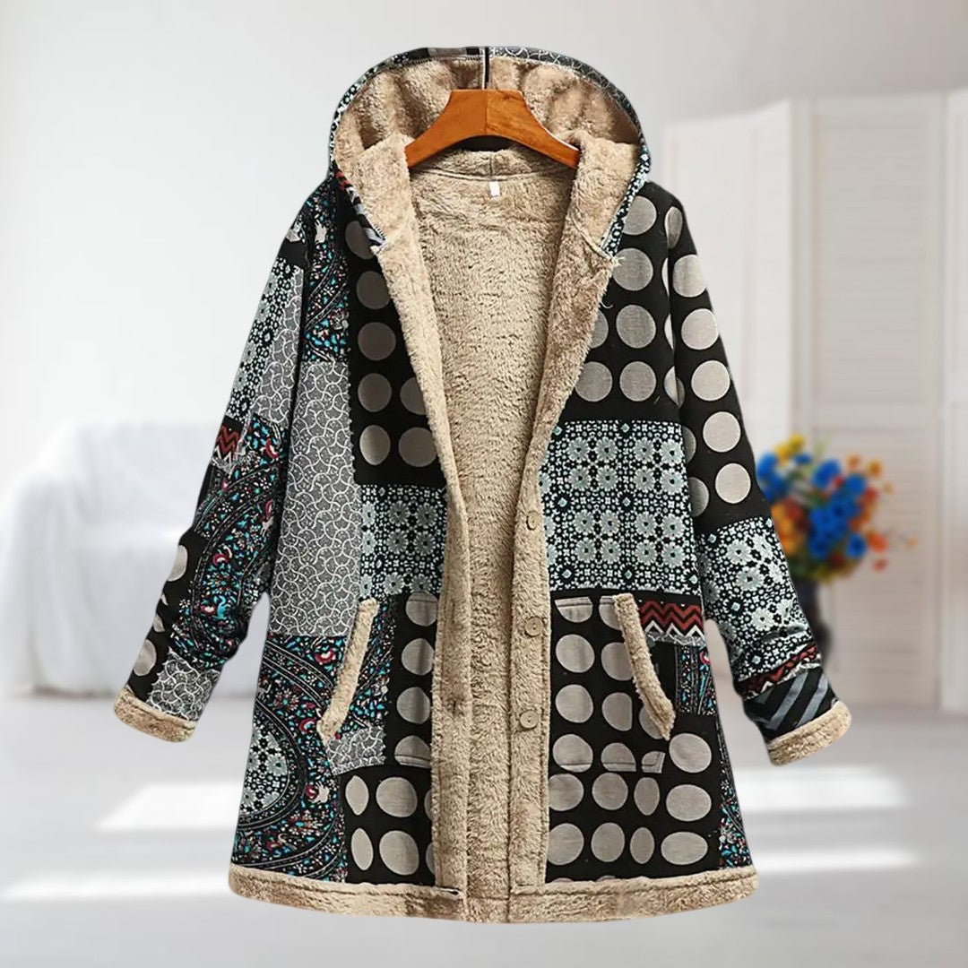 Tavirae - Veste chaude doublée polaire avec capuche et imprimé floral