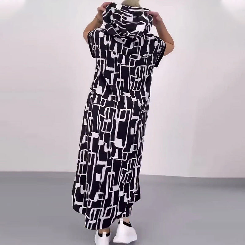 Ilana - Robe Maxi à Contrastes et Fermeture Éclair