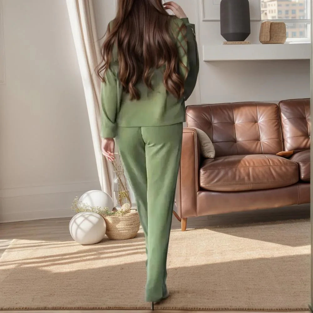 Delisara - Ensemble Stefany en Sweatshirt Super Doux avec Brillance Discrète