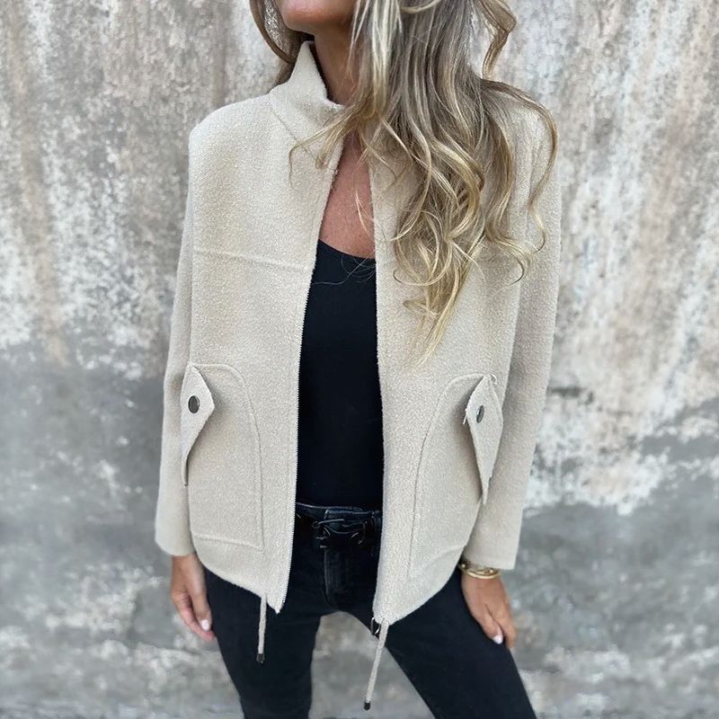Alveria - Veste d’hiver pour femme à col haut et poches stylées