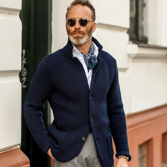 Arnaud - Cardigan Homme Style Rétro Militaire