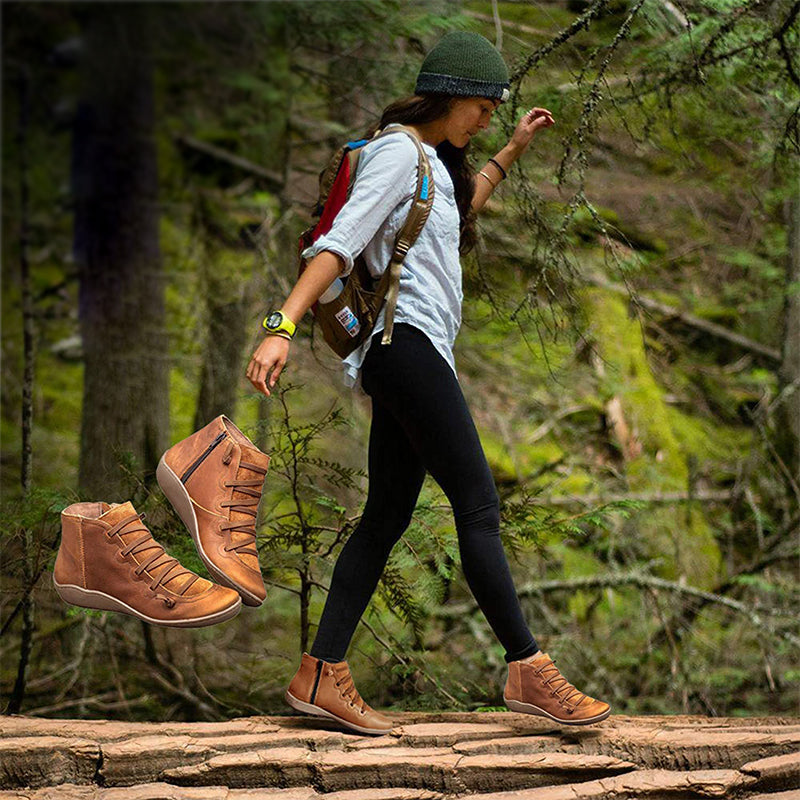 Rosalee - Bottes en cuir confortables avec soutien de voûte