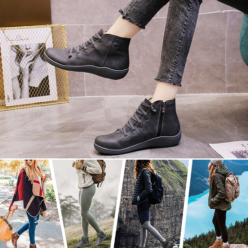 Rosalee - Bottes en cuir confortables avec soutien de voûte