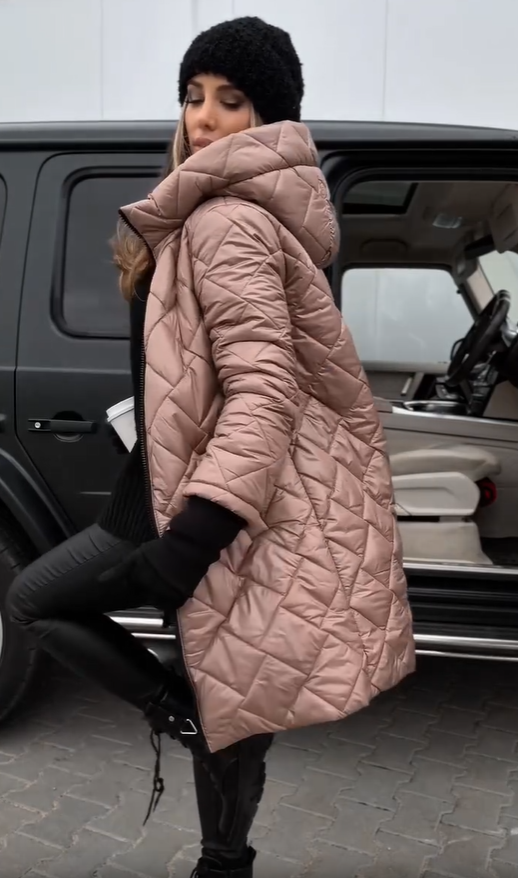 Cyranella - Veste Longue Matelassée Femme avec Capuche