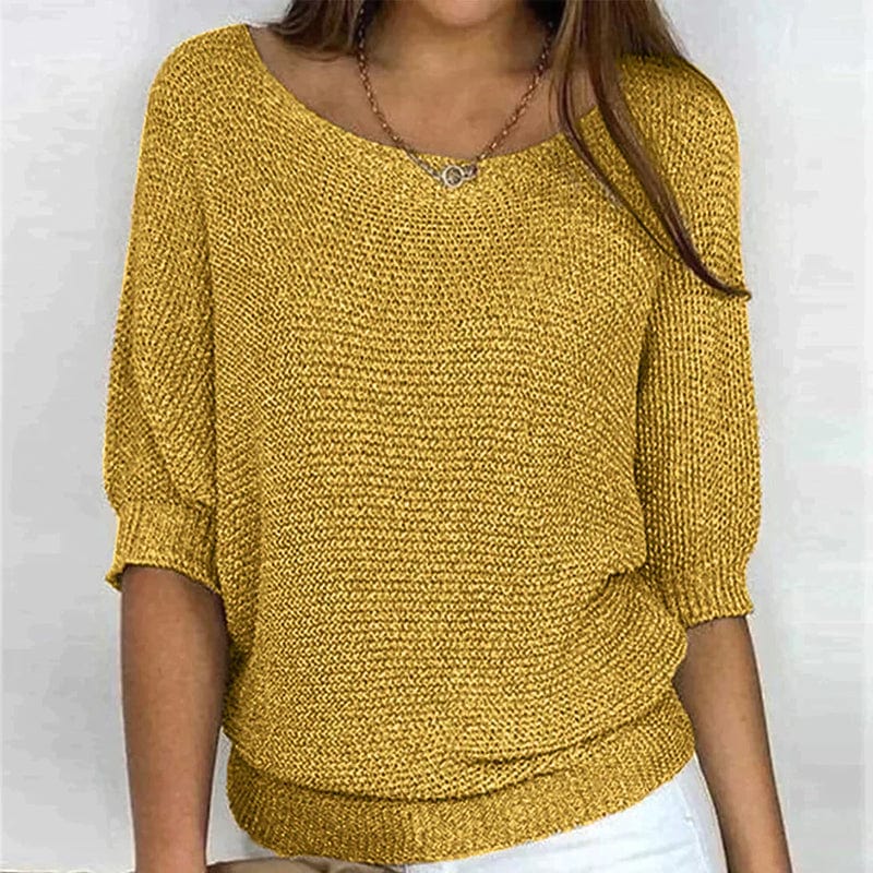 Joravissa - Pull Léger à Col Rond et Manches 3/4