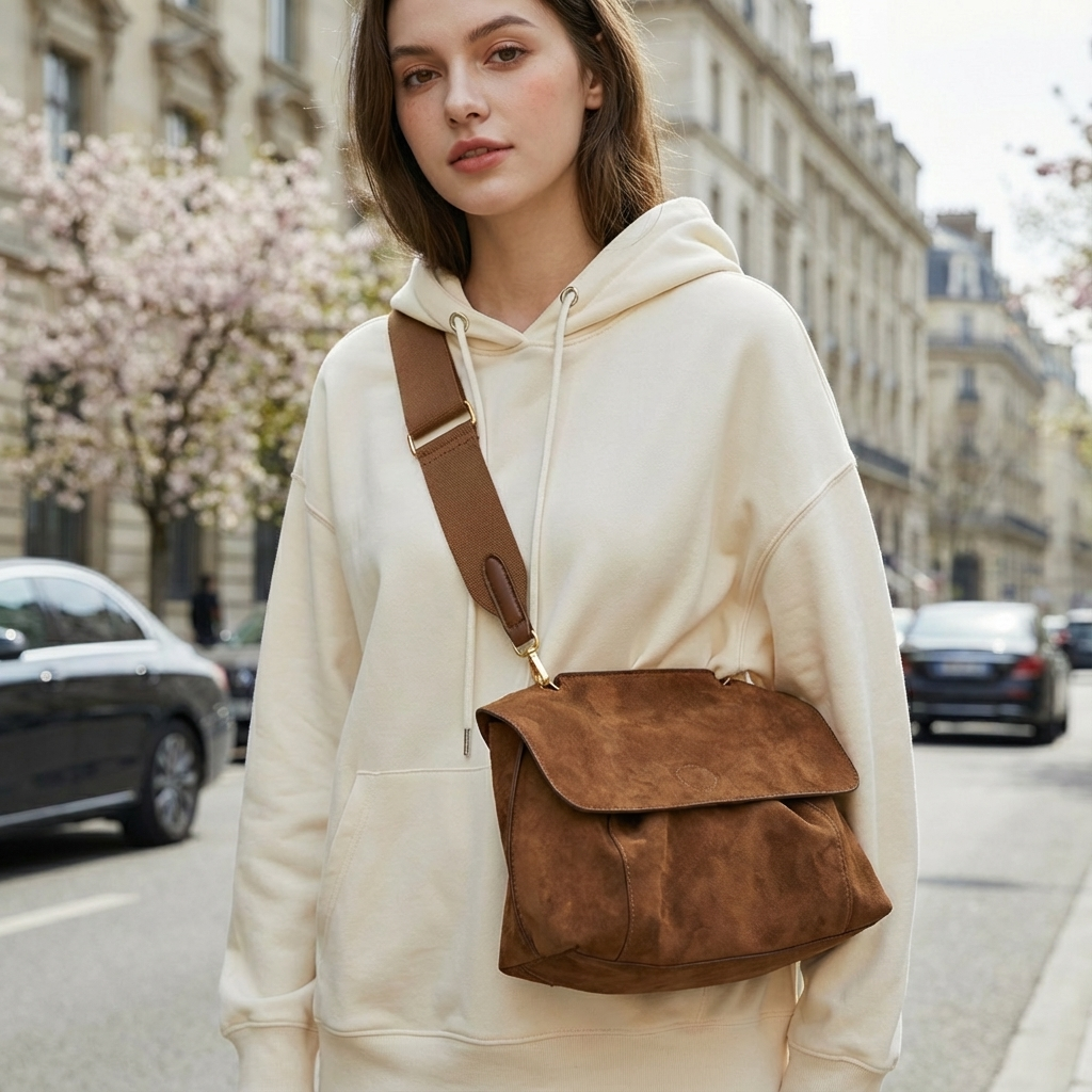 Kalinae - Sac Bandoulière Suédine Vintage