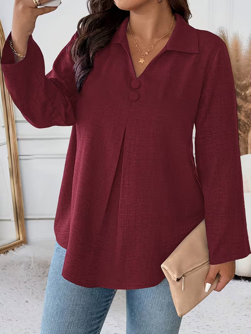 Elmyra - Chemise Fluide Boutonnée Élégante