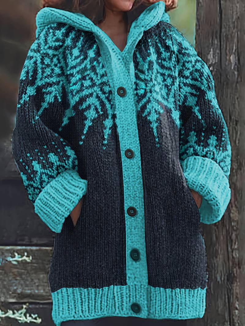 Isaralisse - Manteau Oversized En Tissu À Motifs D’Hiver