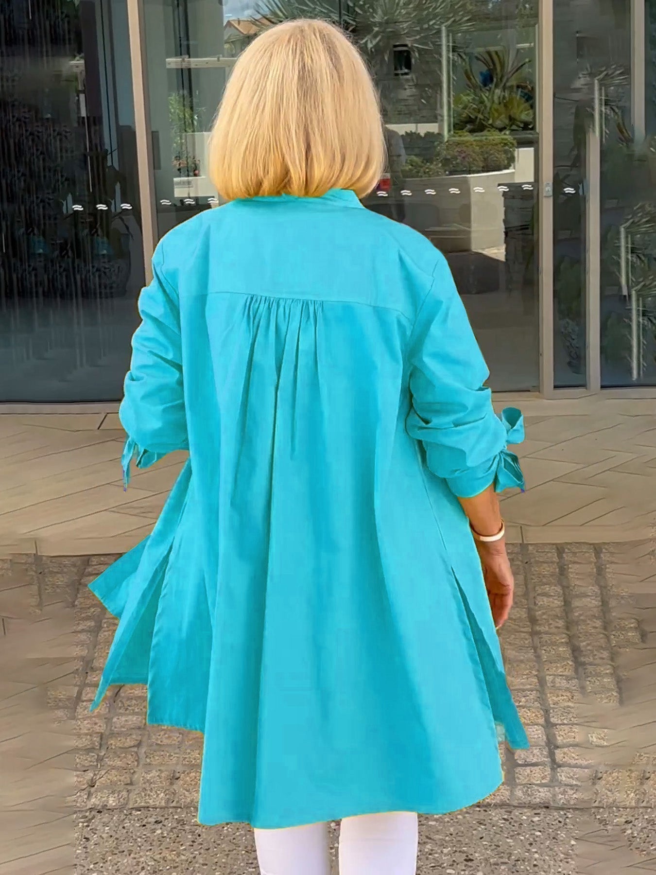 Liora - Veste Chemise Longue Boutonnée en Coton (Aujourd'hui seulement : 1 acheté = 1 offert !)