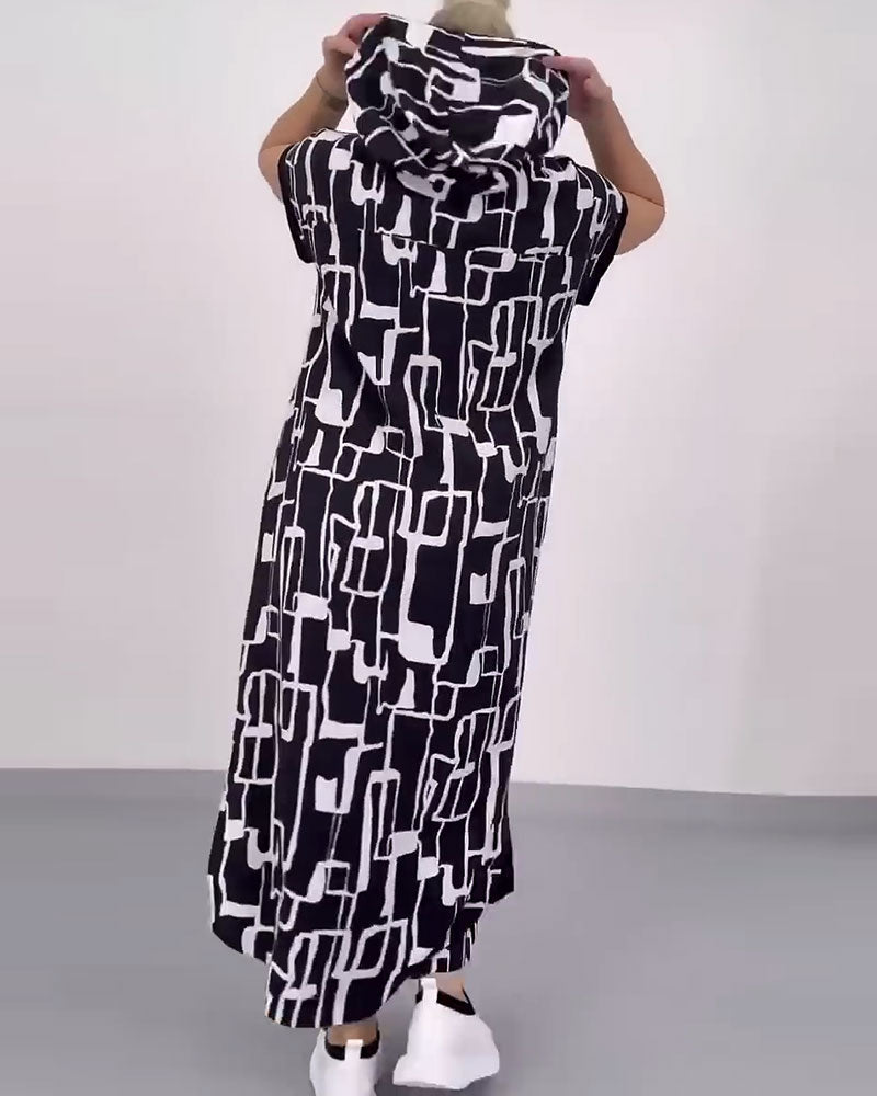Ilana - Robe Maxi à Contrastes et Fermeture Éclair
