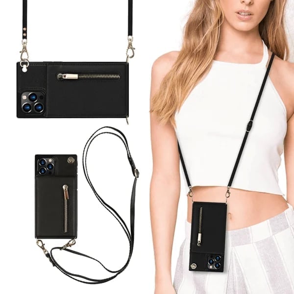 Angélique - Coque iPhone avec cordon et porte-cartes