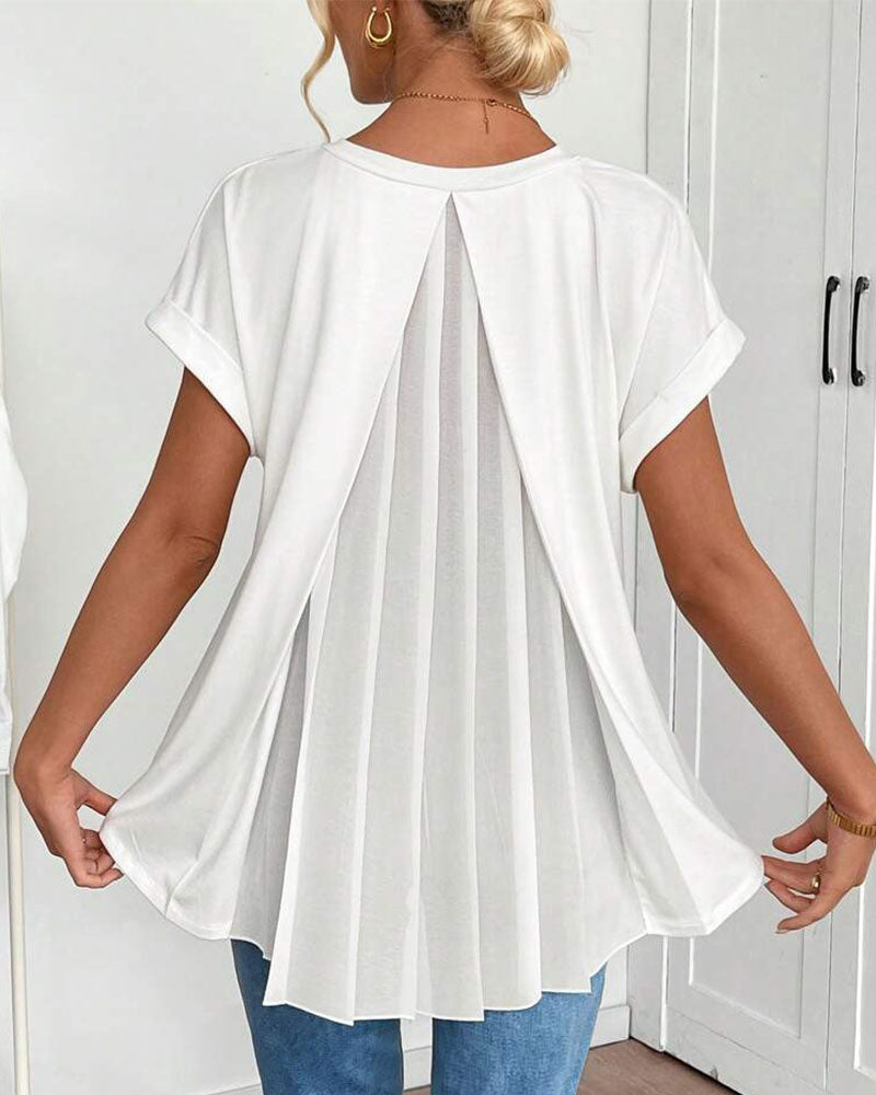 Estella - T-shirt à manches courtes unisexe avec patchwork