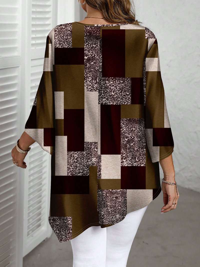 Rhosalivelle - Blouse Oversize Imprimée À Carreaux