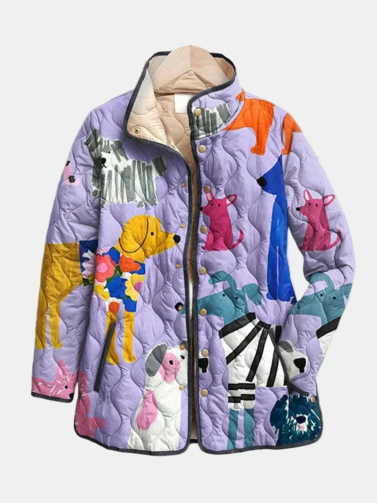 Mahaut - Veste femme matelassée à imprimé floral pour mi-saison