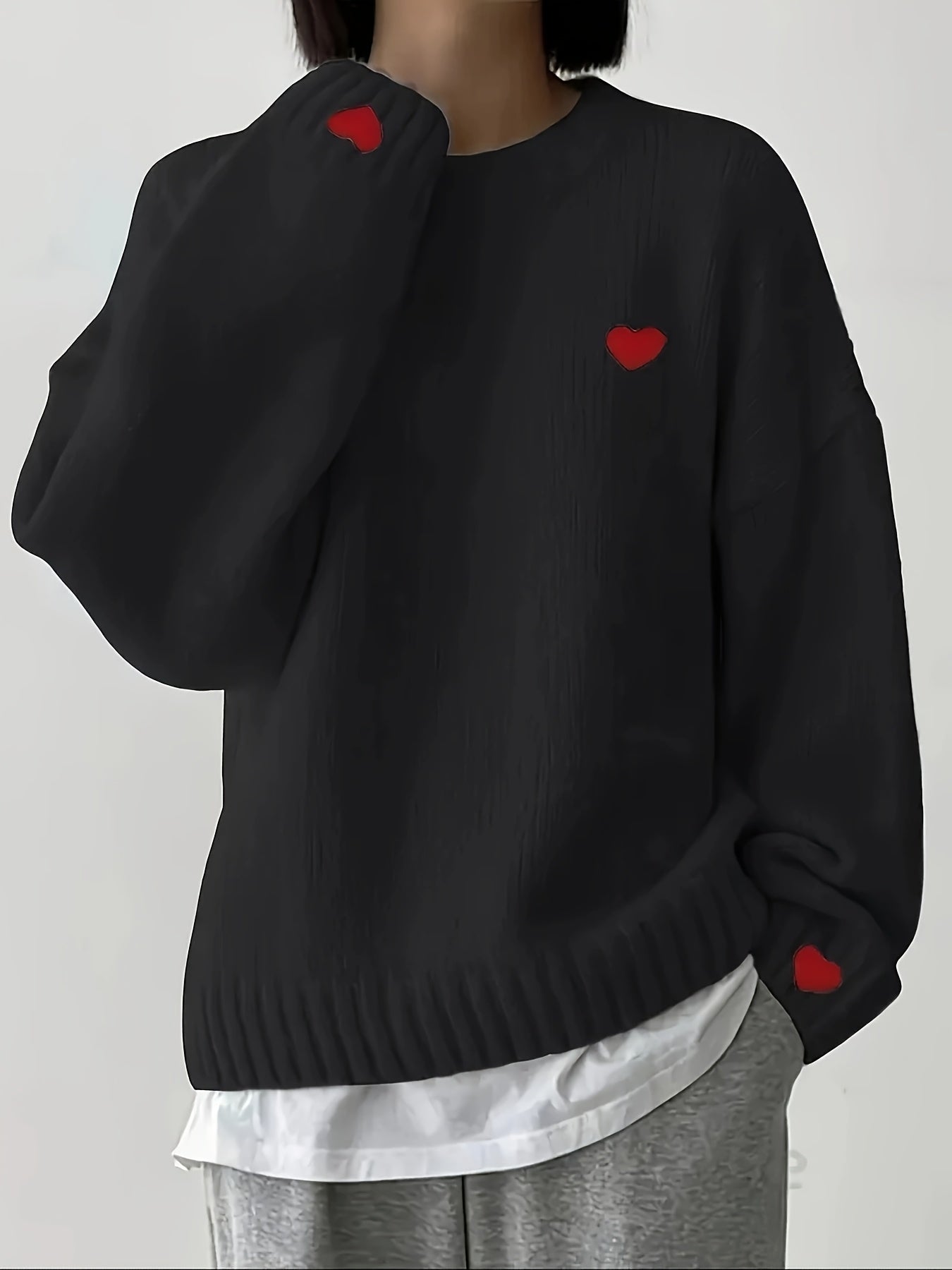 Lunetta - Pull Cœur Tricot Décontracté