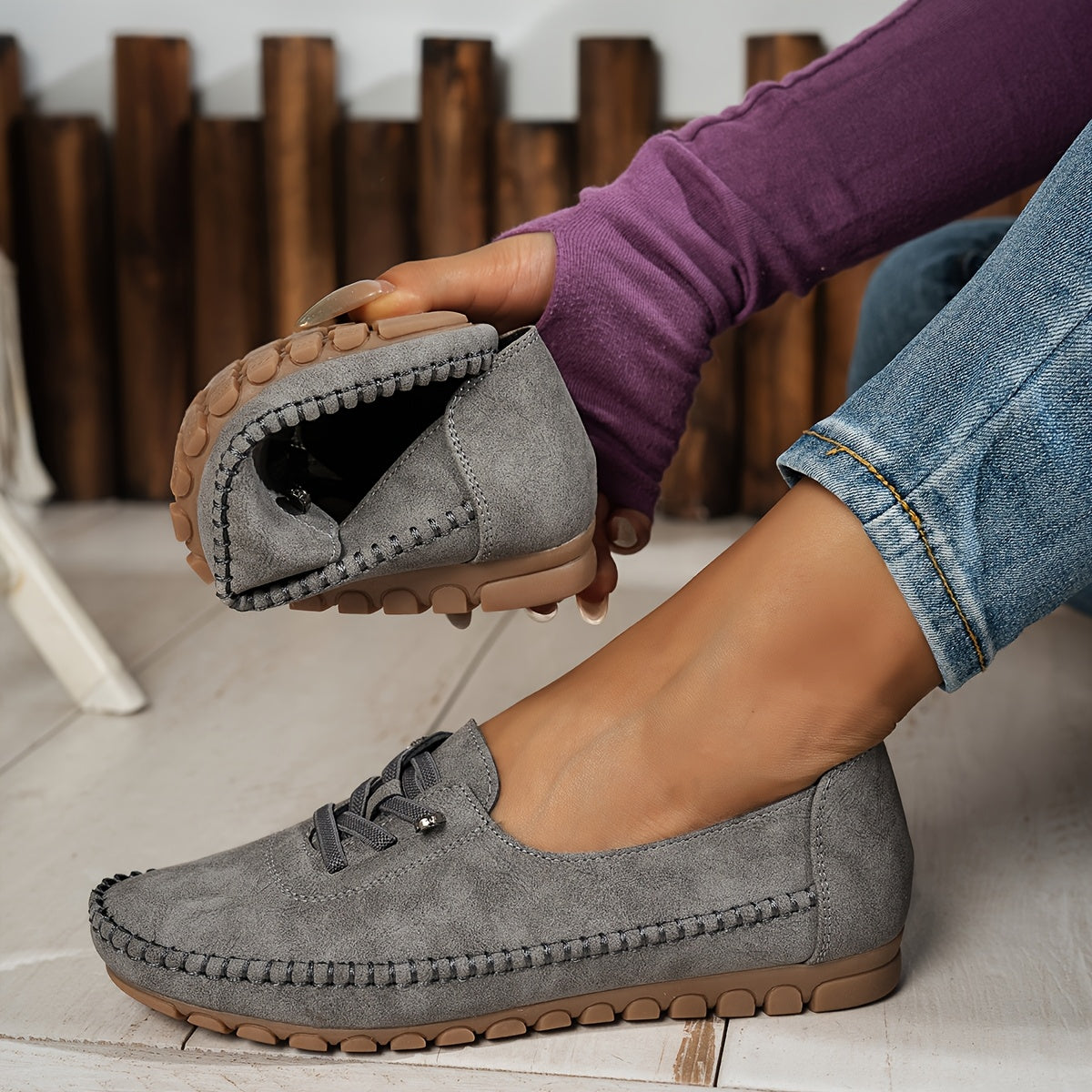 Horellia - Mocassins femme souples orthopédiques confortables avec soutien intégral