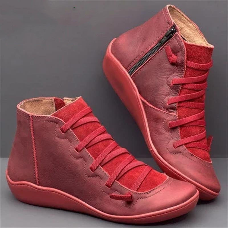 Rosalee - Bottes en cuir confortables avec soutien de voûte