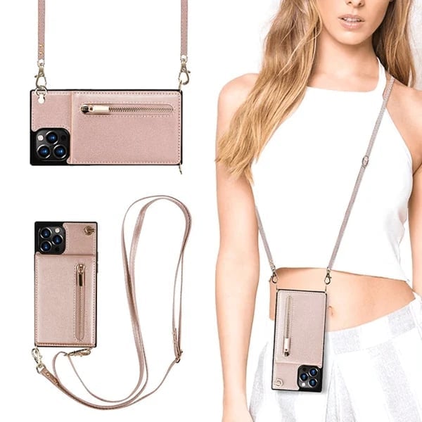 Angélique - Coque iPhone avec cordon et porte-cartes