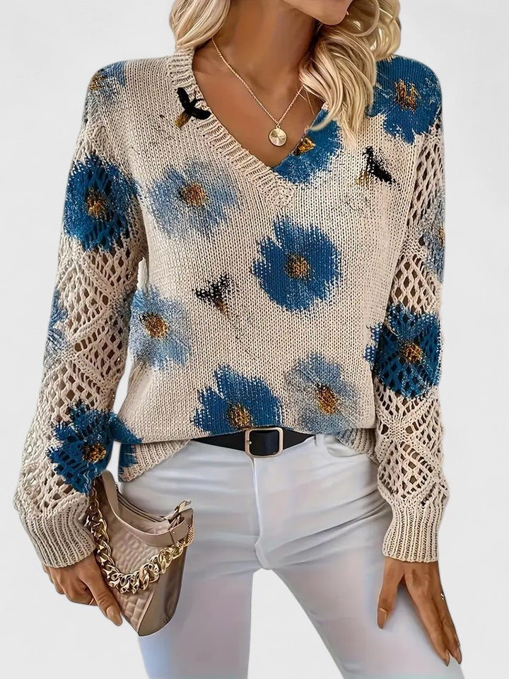 Marisavina -  Pull Floral Vintage Élégant