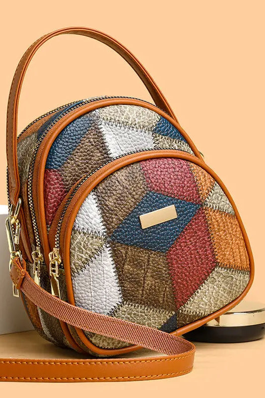 Veerle - Sac femme patchwork en PU avec bandoulière