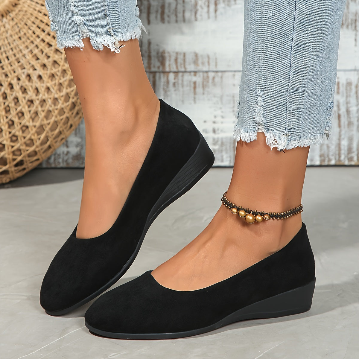 Kaelinne - Ballerines Chic Et Confortables À Talon Compensé