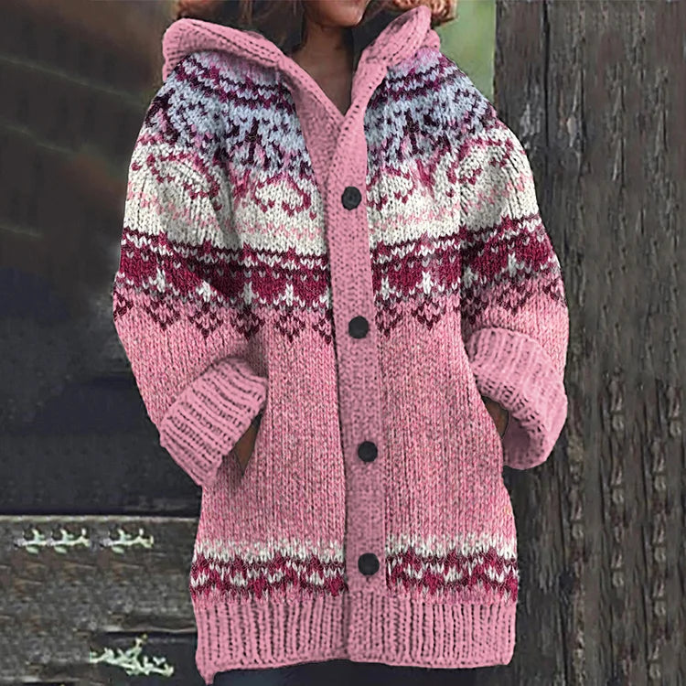 Angeline - Manteau chaud en laine tricotée
