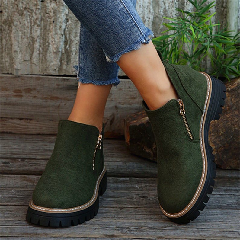 Isanoria - Bottines Confort Femme en Suédine Chic