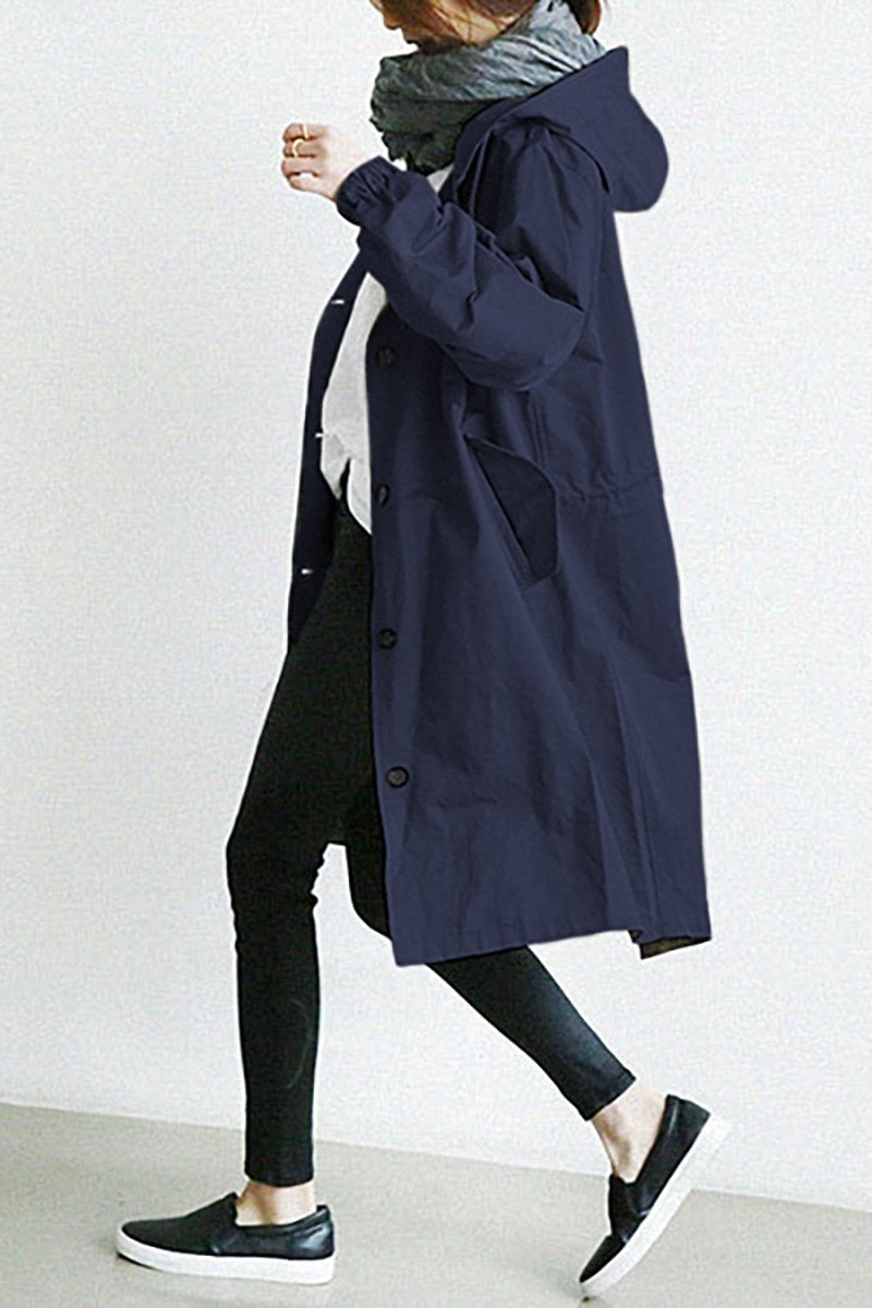 Henriette - Cardigan long femme élégant à col et poches