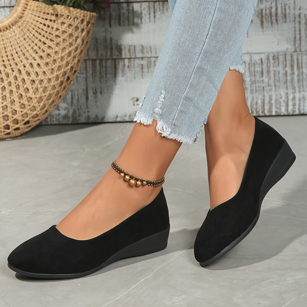 Kaelinne - Ballerines Chic Et Confortables À Talon Compensé