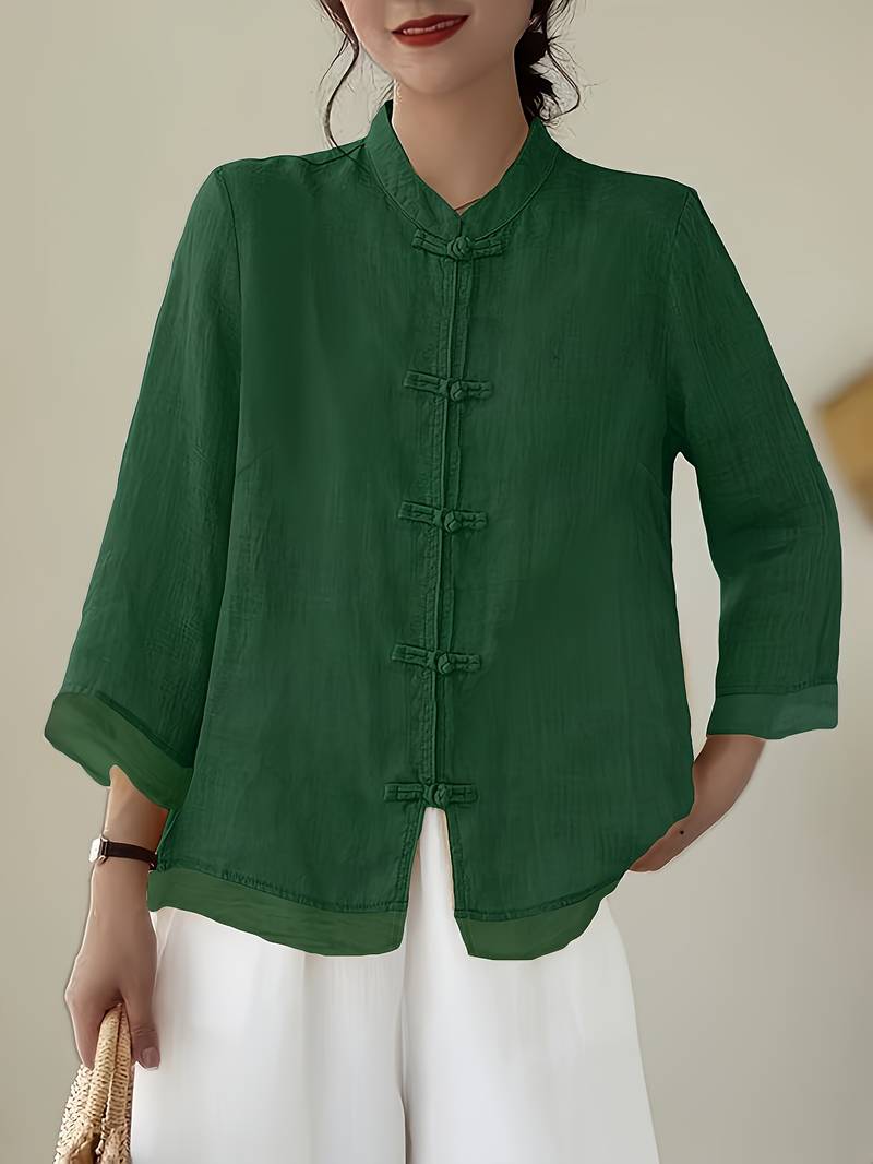 Celmira - Chemise Vintage Ample à Fermeture Nouée
