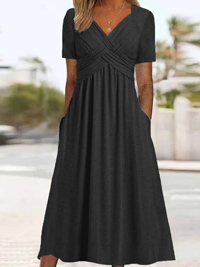 Malina - Robe Élégante à Silhouette Fluide et Décolleté en V