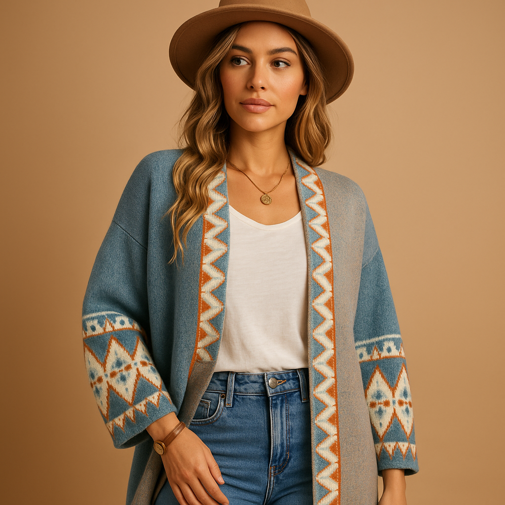 Elara - Bohemian Jacquard Cardigan for Women