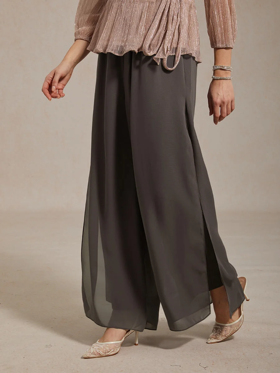 Marilivra - Pantalon À Jambes Droites Avec Fente En Chiffon