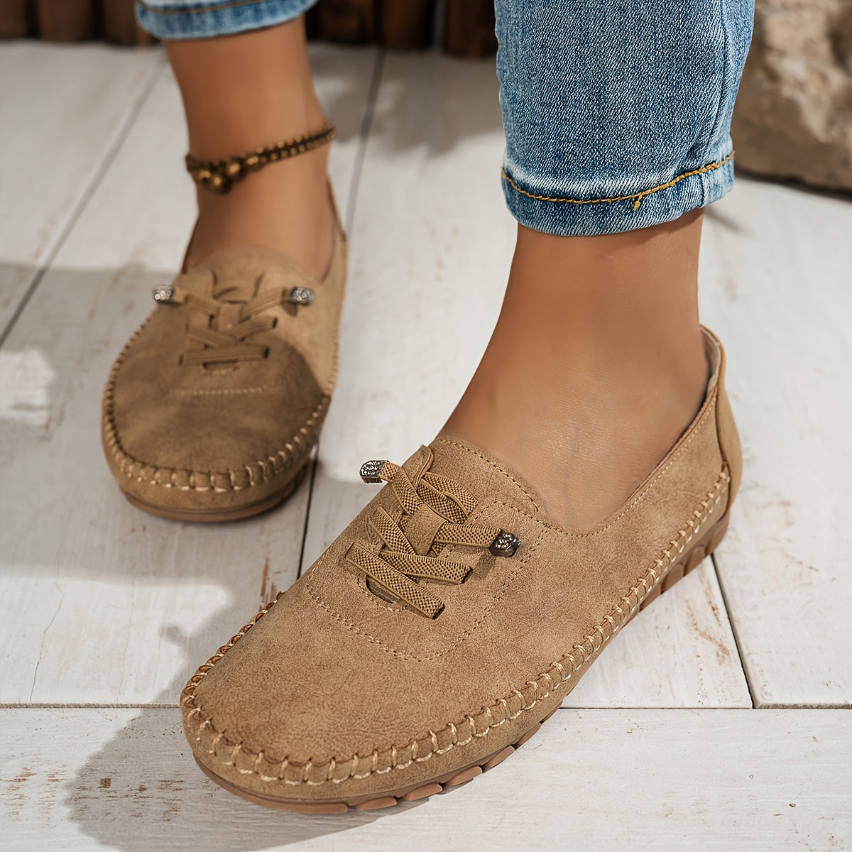 Horellia - Mocassins femme souples orthopédiques confortables avec soutien intégral