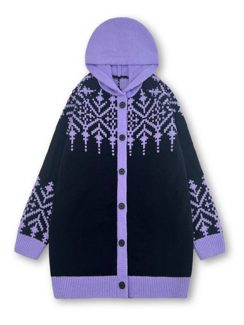 Isaralisse - Manteau Oversized En Tissu À Motifs D’Hiver