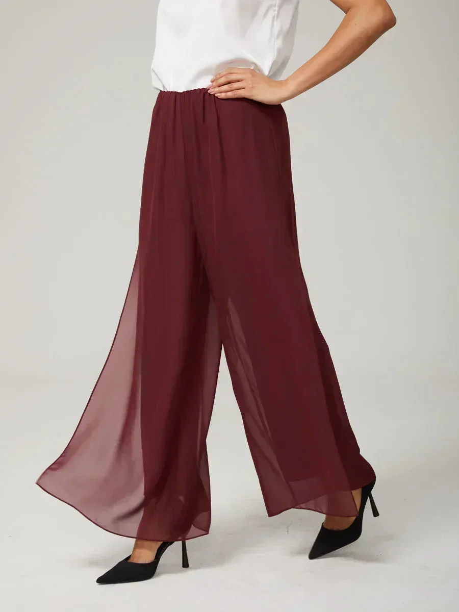 Marilivra - Pantalon À Jambes Droites Avec Fente En Chiffon