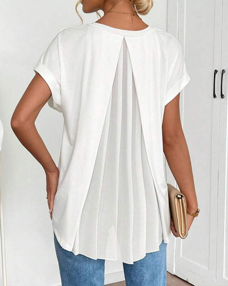 Estella - T-shirt à manches courtes unisexe avec patchwork