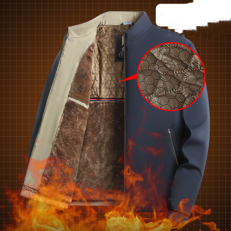 Jacob - Veste homme chaude zippée avec col montant protecteur