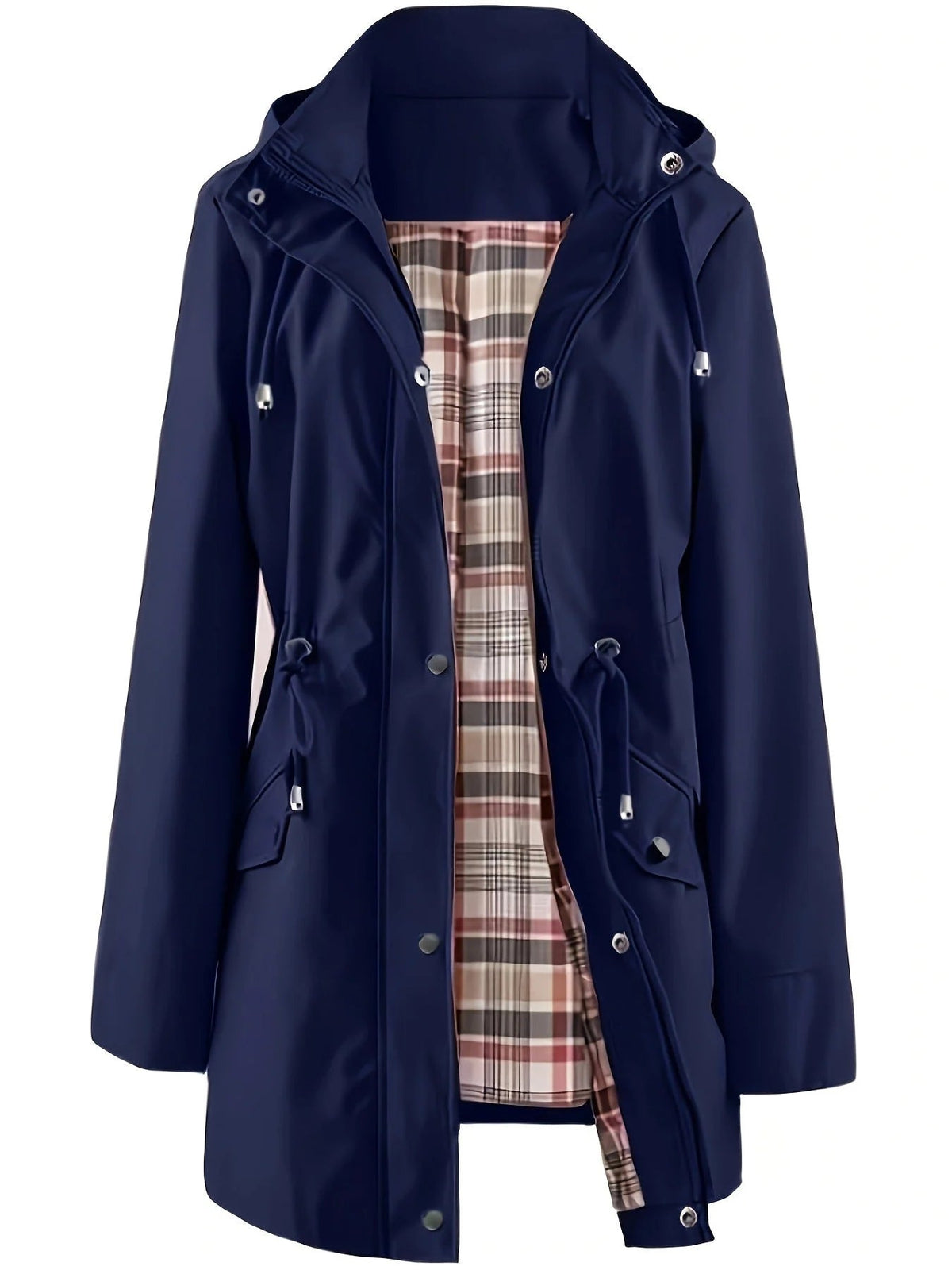 Geertruida - Imperméable femme long à capuche détachable et doublure