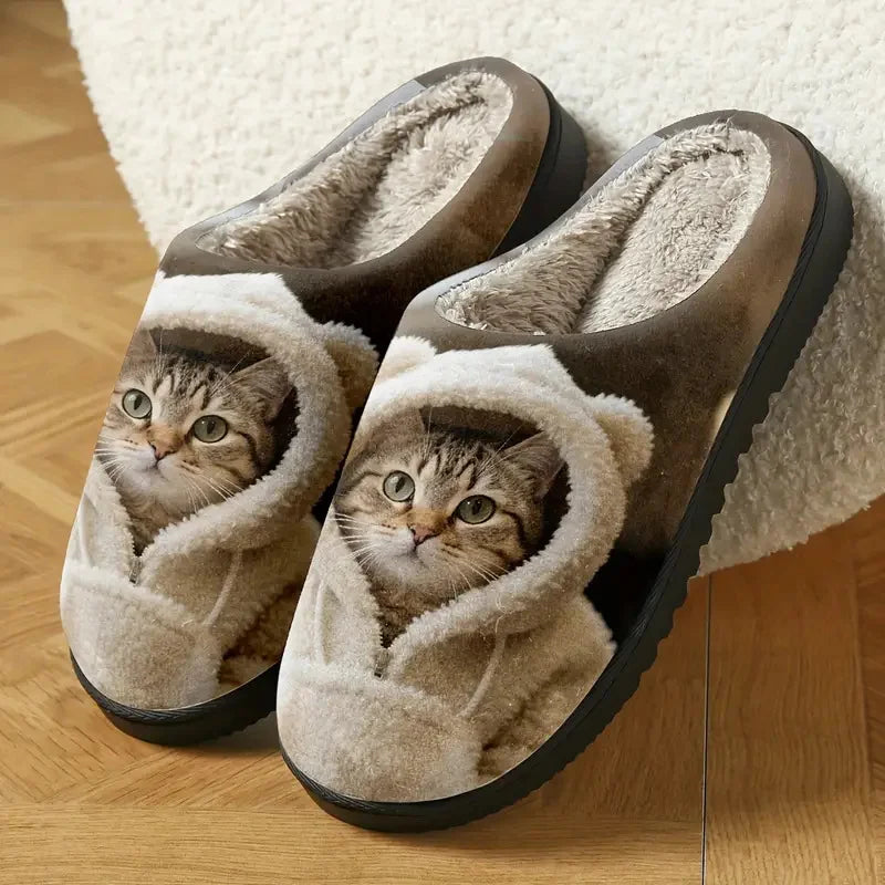 Oravellisse - Comfortable Slip-On Slippers with Cozy 3D Cat Design