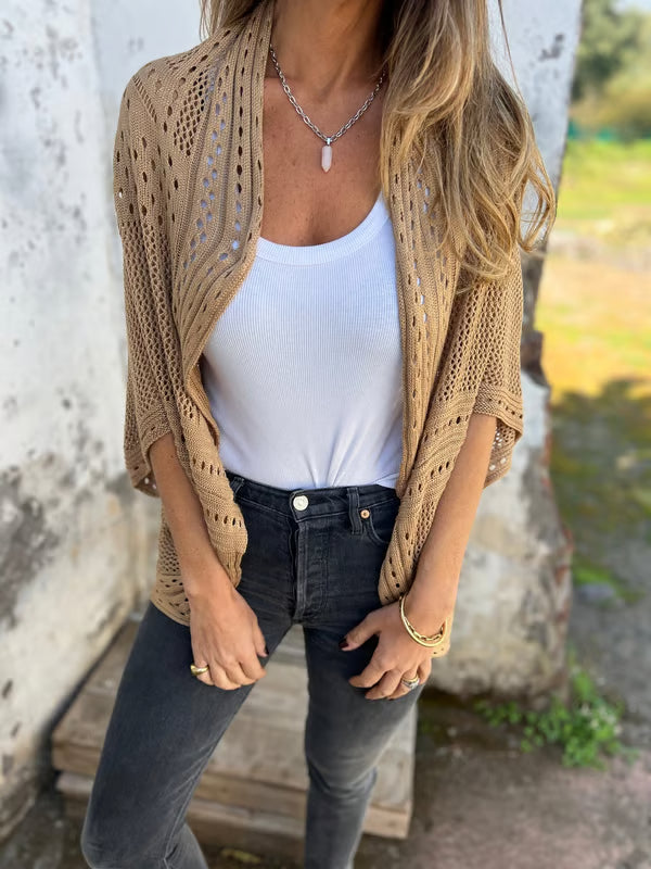 Alithia - Cardigan à demi-manches creuses