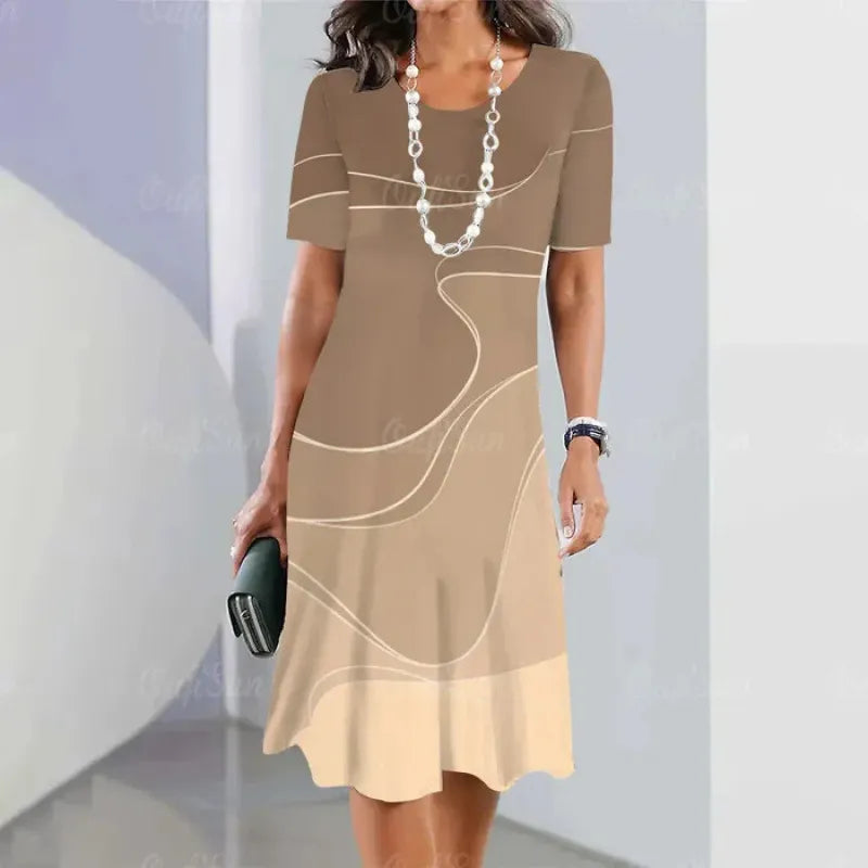 Serine - Robe femme trapèze à imprimé contrasté